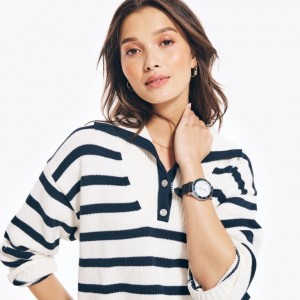  Maglioni a righe con bottoni Nautica da donna, bianchi