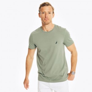 Nautica Solid Crewneck T-léinte Fir Glas