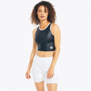  Comórtas Nautica Cropped Spóirt Tracksuit Mná Dubh