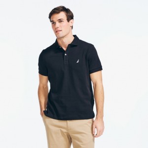  Koszulka polo Nautica Slim Fit Interlock męska czarna